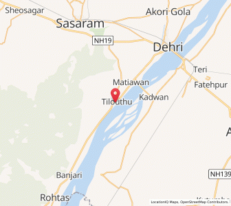 Map of Tilothu, Bihar