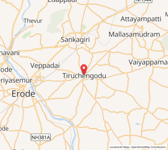 Map of Tiruchengode, Tamil Nadu