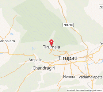 Map of Tirumala, Andhra Pradesh