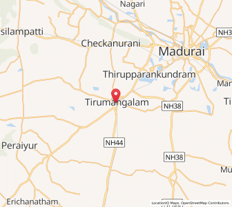 Map of Tirumangalam, Tamil Nadu