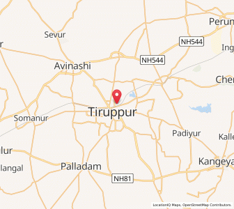Map of Tiruppur, Tamil Nadu