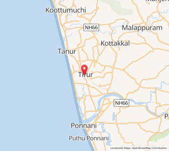 Map of Tirur, Kerala