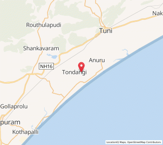 Map of Tondangi, Andhra Pradesh