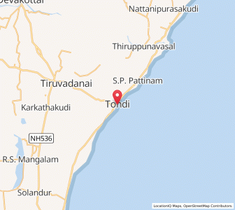 Map of Tondi, Tamil Nadu