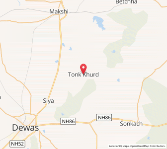 Map of Tonk Khurd, Madhya Pradesh