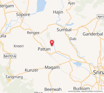 Map of Trikulbal, Kashmir