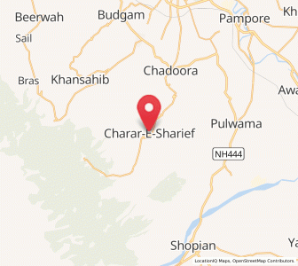 Map of Tsrar Sharif, Kashmir