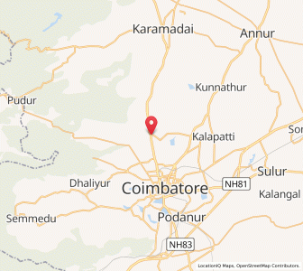 Map of Tudiyalur, Tamil Nadu