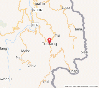 Map of Tuipang, Mizoram