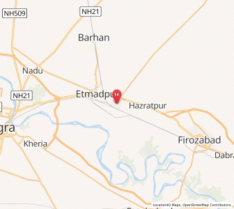 Map of Tundla, Uttar Pradesh