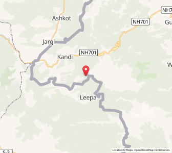 Map of Tungwali Baihk, Kashmir