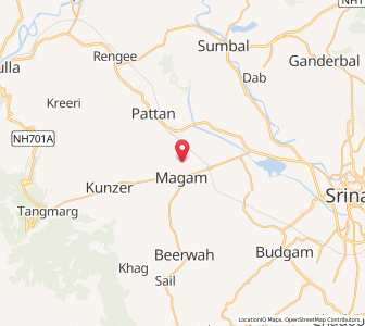 Map of Tunjhiran, Kashmir