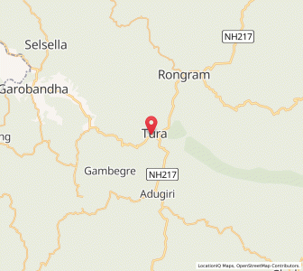 Map of Tura, Meghalaya