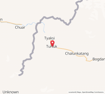 Map of Turtok, Kashmir