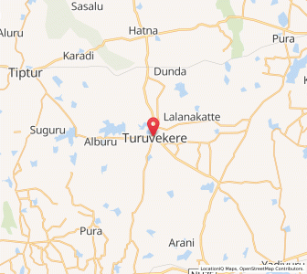 Map of Turuvekere, Karnataka