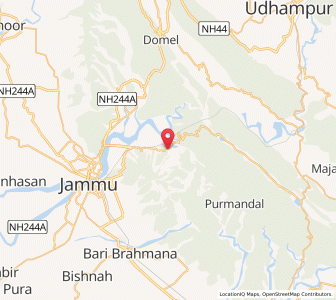 Map of Tutan Kuhi, Kashmir
