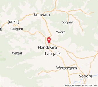 Map of Tutigund, Kashmir