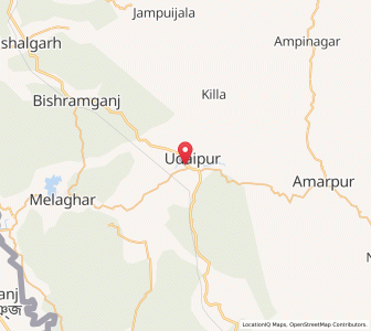 Map of Udaipur, Tripura