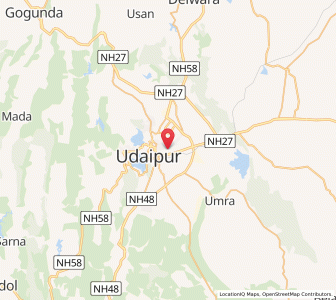 Map of Udaipur, Rajasthan