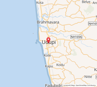 Map of Udipi, Karnataka
