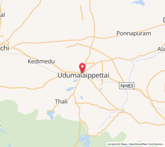 Map of Udumalaippettai, Tamil Nadu