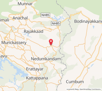 Map of Udumbanshola, Kerala
