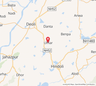Map of Umar, Rajasthan