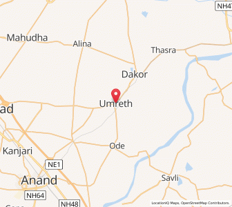 Map of Umreth, Gujarat