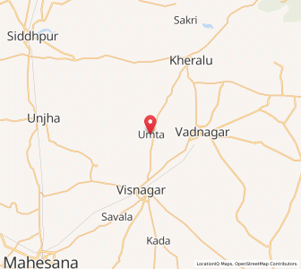 Map of Umta, Gujarat
