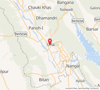 Map of Una, Himachal Pradesh