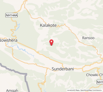 Map of Uparli Badhan, Kashmir