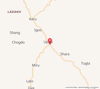 Map of Upshi, Kashmir