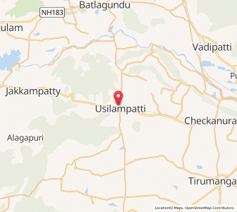 Map of Usilampatti, Tamil Nadu