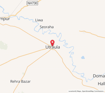 Map of Utraula, Uttar Pradesh
