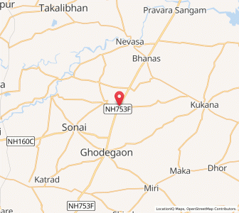 Map of Vadala Bhairoba, Maharashtra