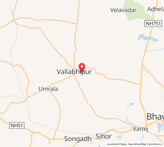 Map of Vala, Gujarat