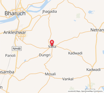 Map of Valia, Gujarat