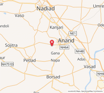 Map of Vallabh Vidyanagar, Gujarat