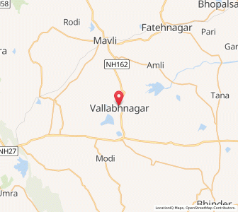 Map of Vallabhnagar, Rajasthan
