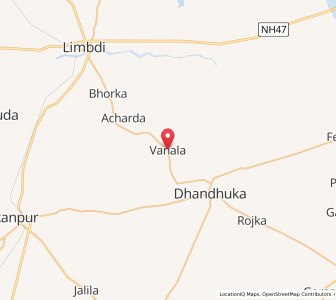 Map of Vanala, Gujarat