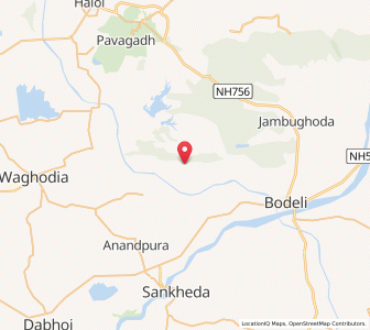 Map of Vanderda, Gujarat