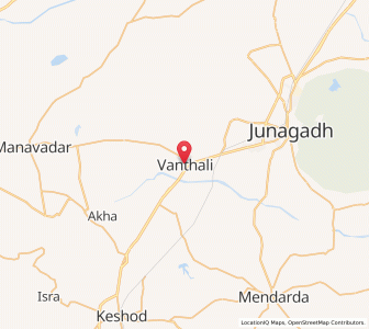 Map of Vanthli, Gujarat