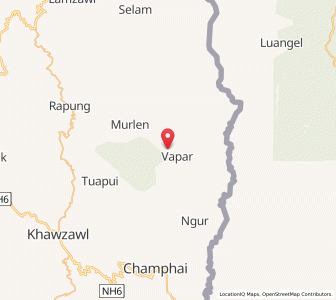 Map of Vapar, Mizoram