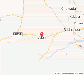 Map of Varahi, Gujarat