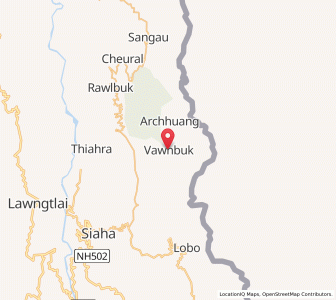 Map of Vawmbuk, Mizoram