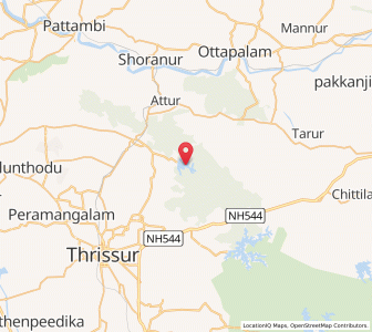 Map of Vazhani, Kerala