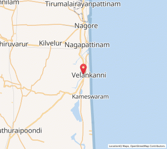 Map of Velanganni, Tamil Nadu