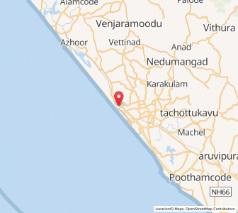 Map of Veli, Kerala