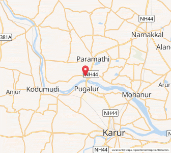 Map of Velur, Tamil Nadu