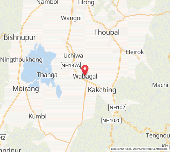 Map of Wabagai, Manipur